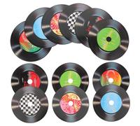 INOOMP 12pcs Vintage Vinyl Record Wall Stickers Retro Music Decor for Home Bar Cafe Stick Wall Decals for Living Bedroom Office Stylish Old Records Decoration