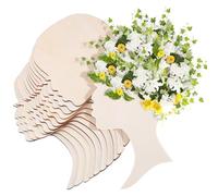 INOOMP 12pcs Wooden African Woman Face Silhouette Cutouts for DIY Projects and Party Decorations, Blank on Both Sides to Hands-on Ability, Khaki Wood Material