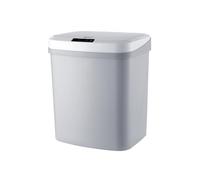 INOOMP 15l Grey Smart Sensor Trash Can with USB Rechargeable Infrared Knock Dual Mode, Automatic Kitchen Garbage Storage Barrel for Home, Bedroom, and Office Use