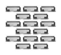 INOOMP 15pcs Metal Clamp Clipboard Clips Spring-Loaded Mountable Silver Portable Set for Business and Recipes