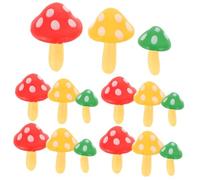 INOOMP 15Pcs Miniature Resin Mushroom Ornaments Small Medium Large Micro Landscape Decorations for Indoor Outdoor Garden Bonsai Fairy Craft Accents