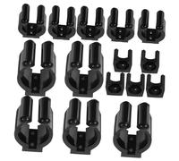 INOOMP 15pcs Wall-mounted Fishing Rod Holder and Pool Cue Rack Clips Reusable Plastic Pole Brackets with Large, Medium, Small Sizes for Fishing and Billiard Cue Storage