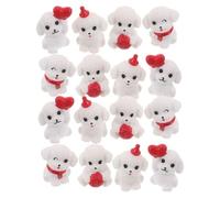 INOOMP 16pcs Miniature Puppy Resin Figures Realistic Design and Cute Heart Shapes, Space-saving Decorative Dog Statues for Windowsills and Dressing Tables, Fun DIY Assembly Home Décor