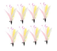 INOOMP 16pcs Plume Cat Wand Toys for Interactive Play Chasing and Teasing Fun for Cats and Kittens Alleviates Boredom Enhances Mood Bells for Indoor Use
