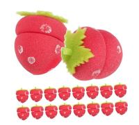 INOOMP 18pcs Strawberry Sponge Hair Rollers Heatless Curlers for Sleeping Overnight Soft Lightweight Curling Balls for Gentle DIY Hairstyling Travel-friendly Natural Curls Tool