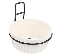 INOOMP 1set Hanging Pet Food Bowl Removable Design Wall-mounted Ceramic Cat Feeder Non-tip Pet Bowl for Cats and Dogs Easy Installation Wall Bracket