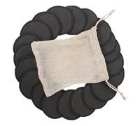 INOOMP 1set Reusable Bamboo Fiber Makeup Remover Pads with Charcoal Deep Cleansing Facial Pads Washable Absorbent Breathable Sponges for Gentle Skincare and Oil Control