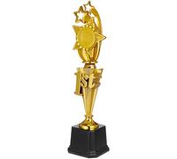 INOOMP 1st Place Star Trophy Set - Plastic Five-pointed Star Sports Award for ’ Soccer Ceremony and School Celebration - Includes Two Small and One Large Trophies for Competition