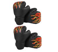 INOOMP 2 Pairs Boxing Gloves Kids: Flame Patterned Punching Mitts Child Training Kickboxing Punch Mittens for Junior Boys Girls Sparring Taekwondo Practice