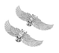 INOOMP 2 Pcs Angel Wing Rhinestone Shoe Clips with Removable Design in White Zinc Alloy, Versatile Shoe Decoration Clips for Evening Events and Parties