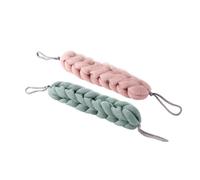 INOOMP 2 Pcs Bath Scrubber Back Scrub Loofah in Light Green with Easy Grasp Handle, Made of Pe Material, Removes Dead Skin, for Children and Elders Shower Use
