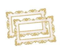 INOOMP 2 Pcs Decorative Light Cover Plates Protective Decals Plastic Wall Panels for Home Bedroom Bathroom Kitchen Fade-Resistant Switch Surrounds with Elegant White and Gold Edge Design