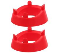 INOOMP 2 Pcs Plastic Rugby Kicking Tee Prong Fixed Base for Football Holder Stand Secure and Stable Sports Ball Display Rack for Youth Adults and Red
