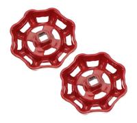 INOOMP 2 Pcs Red Metal Gate Valve Handles with Low Fluid Resistance for Faucet Water Fitting Applications