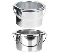 INOOMP 2 Pcs Wax Melting Machine Container Replacement Inner Pot for Hair Removal Wax Warmer, Aluminium Material with Handle Design, 600cc Capacity, Suitable for Salon and Home Use