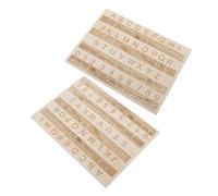 INOOMP 2 Pcs Wooden Braille Alphabet Board with Carved Dots, Braille Letter Number Learning and Practice Board for Blind People, Educational Tracing Tool for Visual Random Color