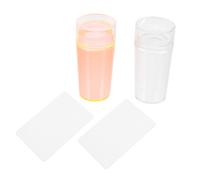 INOOMP 2 Sets Nail Stamper Seal for Nail Art with Flexible Silicone Heads and Abs Scraper Tool, Assorted Colour Jelly Stampers for Precise Pattern Transfer and Manicure Design