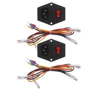INOOMP 2 Sets Power Socket Inlet Module Switch with Fuse 15a Rocker Switch for Home Use and Work, Easy Installation, Stable Power Supply with Plastic and Metal Materials