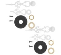 INOOMP 2 Sets Replacement Large White Clock Hands Kit for Wall Clock with Rubber and Metal Washers Nut Smooth Operation for Bedroom and Gifting