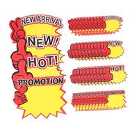 INOOMP 200pcs Mini Price Labels Burst Shape Marked Price Tags for Retail Supermarket Fruit with Write and Wipe Design Eye-catching Hot Pattern Signs