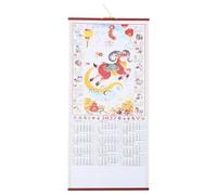 INOOMP 2027 Year the Goat Wall Scroll Calendar with Versatile Festival Functionality and Chinese Holidays, Paper Hanging Lunar Year Calendar for Office and Study, Traditional Home