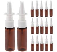 INOOMP 20ml Refillable Cosmetic Spray Bottles Set 20pcs Brown Flat Shoulder Container with Standard Nose Sprayer for Travel and Makeup Storage