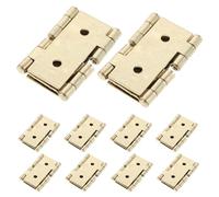 INOOMP 20pcs 54x47mm Golden Tone Double Acting Folding Screen Hinges, 360° Rotation Vintage Cabinet Door Hinges for Furniture, Gate, Window Partition Hardware