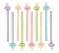 INOOMP 20pcs Bird Cage Plastic Perch - Macaron Color Clip On Parrot Standing Stick Parakeet Cage Accessory - Colorful Anti-Slip Bird Perches Sticks With Hook