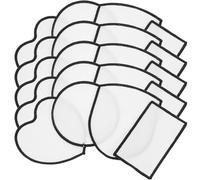 INOOMP 20pcs Blank Patches Iron-on Embroidery Patch White Polyester Shield Shape Iron-on Decorating Clothes Repairing for DIY Mend Jeans