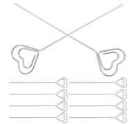 INOOMP 20pcs Heart Shaped Metal Wire Memo Holder Cake Topper Decor Photo Holders for Tables Simple Elegant Iron Clip for Events and Table Display