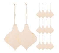 INOOMP 20pcs Light Bulb Wood Slices DIY Blank Wooden Bulbs Hanging Ornaments with Rope Smoothly Sanded for Party Holiday Wedding Decorations and Classroom Boards