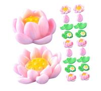 INOOMP 20pcs Miniature Resin Lotus Flowers and Leaves for Fish Tank Decoration Landscape Accessories Aquatic Ornaments for Dollhouse and Garden
