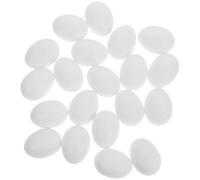 INOOMP 20pcs Plastic Fake Pigeon Eggs 3.8×2.8cm Simulation Bird Eggs for Racing Pigeons Breeding Props and Soothing Bird Supplies