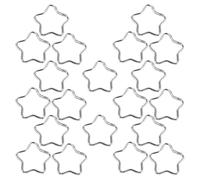 INOOMP 20pcs Silver Star Carabiner Keychain Clips Aluminum Alloy Five-pointed Star Snap Hooks, Small Lightweight Buckles for Outdoor Camping, Hiking, Fishing, and Daily Use