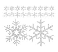 INOOMP 20pcs Snowflake Sew on Appliques Snowflake Patches for Beginners Craft Enthusiasts Silver Delicate Fabric Easy to Sew Hair Accessories for Creative Endeavors and Daily Life