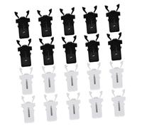 INOOMP 20Pcs Trash Can Buckles Replacement Kit Push-button Lock Latches for Home Garbage Bin Easy Install Rubbish Can Switch Catch Black White Plastic Clips