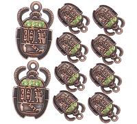 INOOMP 20pcs Vintage Beetle Charms Antique Beetle Pendant for DIY Jewelry Making Key Chains Necklaces Bracelets Creative Craft Supplies Scarab Accessories