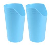 INOOMP 237Ml Adaptive Nose Cut Out Cups for Elderly Adults with Dysphagia, Plastic Non-Spill Feeding Glasses with Easy-Grip Handles Designed for Bedridden and Medical Care Use, 2Pcs