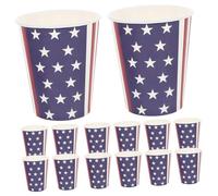 INOOMP 24Pcs American Flag Paper Cups for Independence Day Party Multi Function Indoor Beverage Cups for Home BBQ and Celebrations