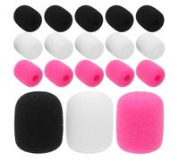 INOOMP 24pcs Microphones Cover: Colorful Sponge Foam Mic Covers - Headset Mic Windscreen - 1"X0.86" Sponge Windshield For Small Headset Microphone
