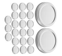INOOMP 24pcs Regular Mouth Mason Jar Lids Tinplate Covers for Leakproof Airtight Seal Reusable Vacuum Seal Caps Compatible with Glass Canning Jars for Food Preservation and Storage