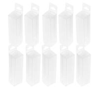 INOOMP 25pcs Lip Balm Holders with Plastic Window Portable Rectangular Lip Balm Containers 2.1x2.1x7.7cm with Hanging Loop and Packaging