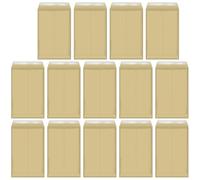 INOOMP 25pcs Thickened File Bags Self-Adhesive Envelopes Yellow Kraft Paper Pockets for Documents Records School Office Use