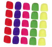 INOOMP 25pcs Thickened Mic Sponge Covers for Handheld Microphones Soft Protective Windscreens for Ktv Karaoke Conference Use Splash-resistant Microphone Sleeves in Red Yellow Pink Green