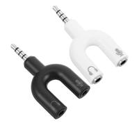 INOOMP 2pcs 3.5mm Headphone Splitter Y-shaped Audio Adapter with Broad Compatibility for Mobile Phones and Devices Audio Interfaces Dual Headphone Connection Plastic and Metal Material
