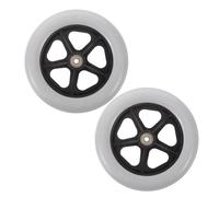 INOOMP 2pcs 8-inch Drive Wheelchair Front Wheels Replacement Solid Tire Front Casters for Wheelchair and Wheeled Walker Sturdy Medical Mobility Aid Parts Grey