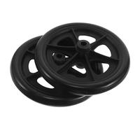 INOOMP 2pcs 8-inch Solid Plastic Bearing Replacement Front Wheels for Wheelchair, Wear-Resistant Universal Caster Tires for Standard Sport and Manual Wheelchairs