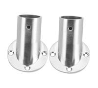 INOOMP 2pcs Angled Closet Rod Flange Holders Pole Socket Brackets for Wardrobe Shower Curtain Support Suitable for Rods