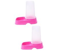 INOOMP 2pcs Automatic Pet Food Dispenser for Dogs and Cats Rosy Design for Home Use Reduces Dust Pollution Premium for Busy