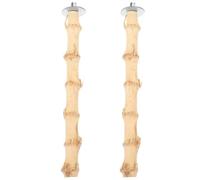 INOOMP 2pcs Bamboo Parrot Perch Stand for Bird Cage, Natural Bite-resistant Parrot Perches to Promote Physical Health and Exercise Beak and Foot Muscles